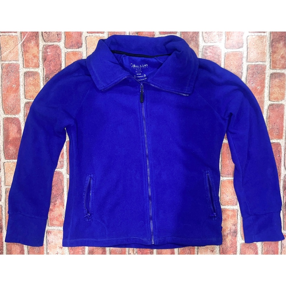 Pre-Owned Calvin Klein Performance Fleece Jacket Blue Full Zip Size XL Quick Dry